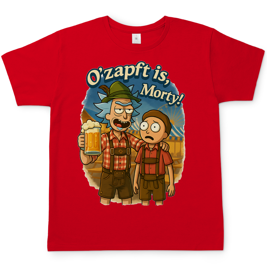 O´Zapft is Morty! Rick & Morty Oktoberfest Bier - Herren T-Shirt Red