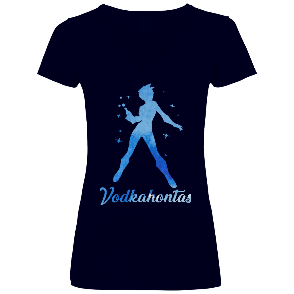 Vodkahontas - Prinzessin Aquarell - V-Neck Damenshirt Deep Navy