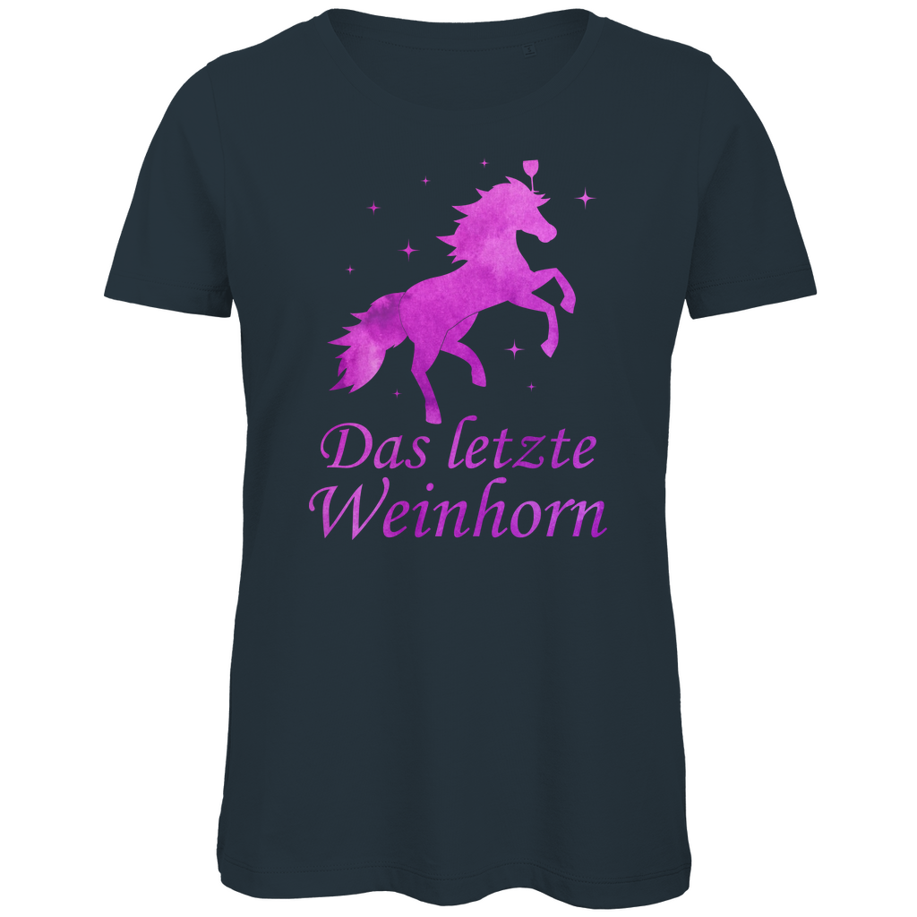 Das letzte Weinhorn - Prinzessin Aquarell - Damen Premium Bio T-Shirt Dark Grey