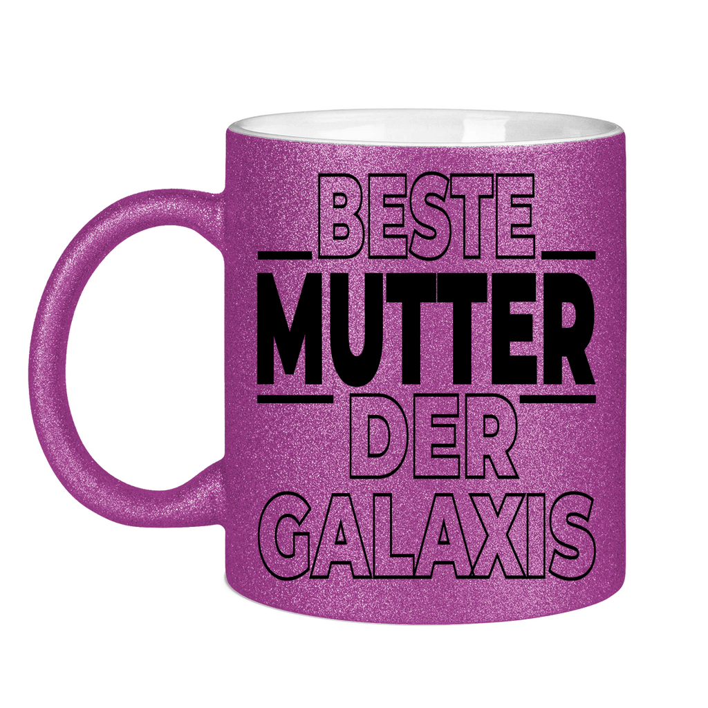 Beste Mutter der Galaxis - Glitzertasse Purple Glitter One size