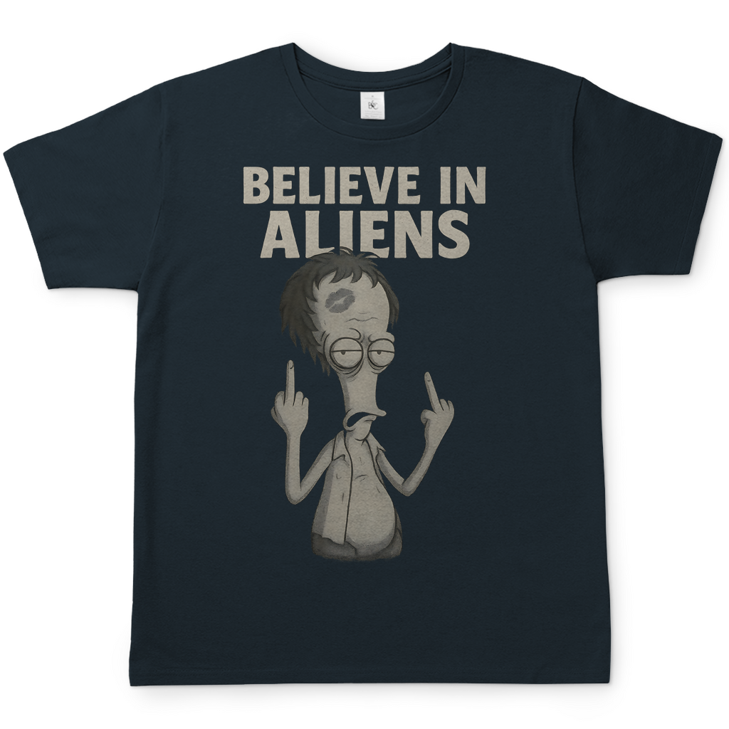 Roger Smith American Dad Believe in Aliens - Herren T-Shirt Dark Grey Solid