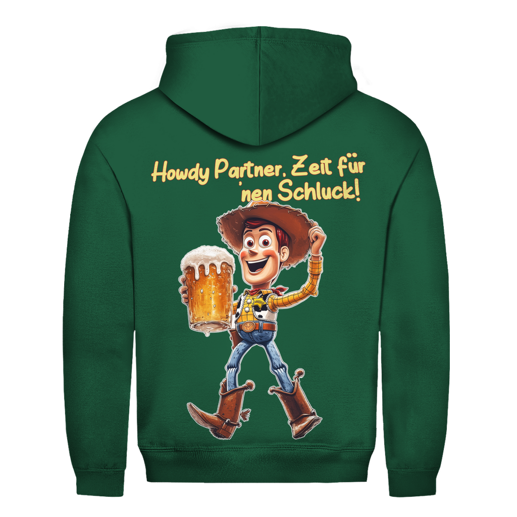Howdy Partner Zeit für nen Schluck - Woody Toy Story - Herren Hoodie Bottle Green