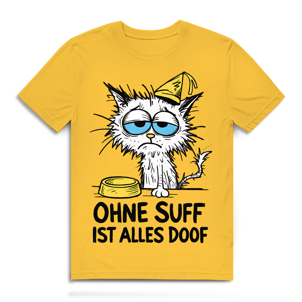 Suffkatze ohne Suff ist alles Doof - Herren Premium Bio T-Shirt Gold