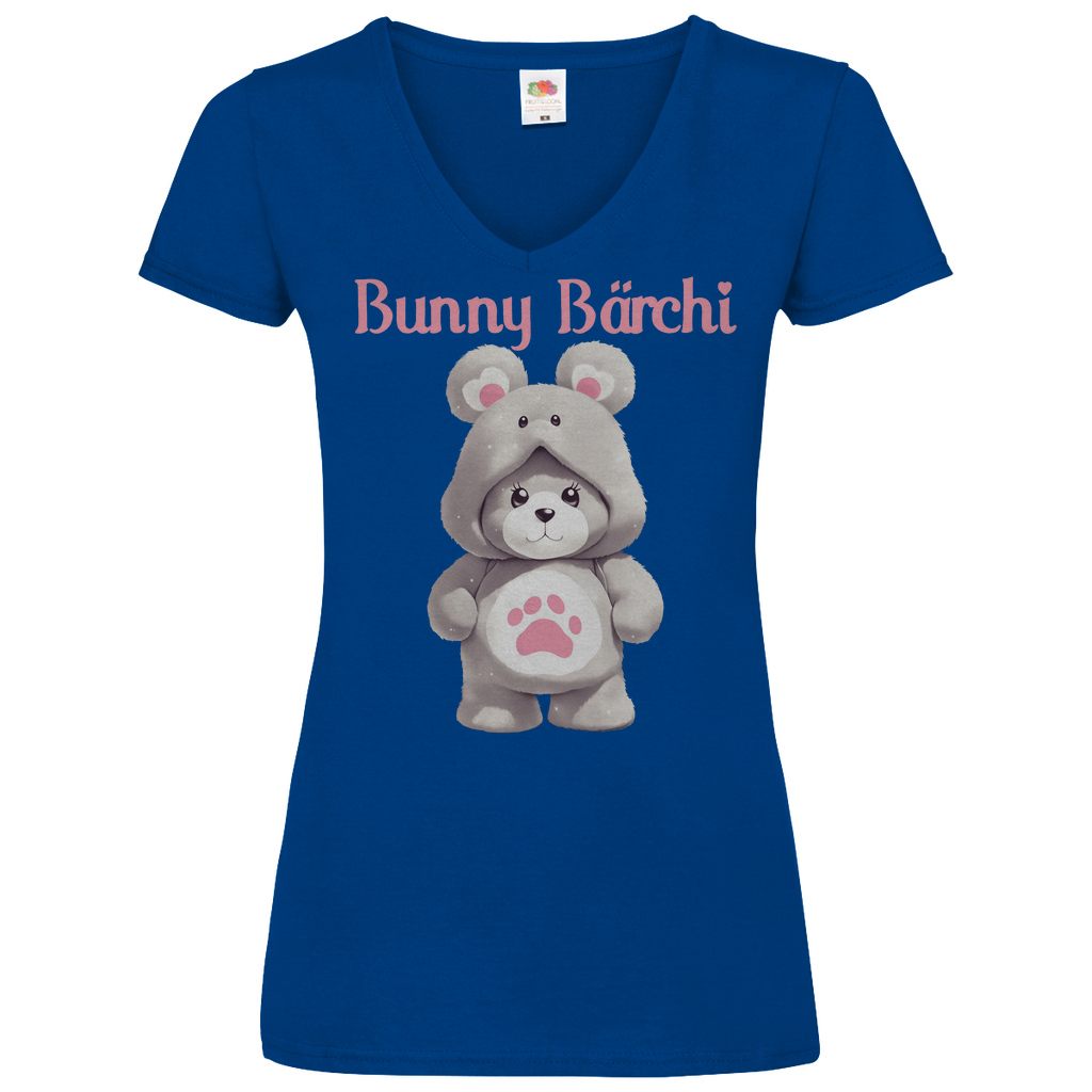 Bunny Bärchi - Glücksbärchi - V-Neck Damenshirt Royal Blue XL