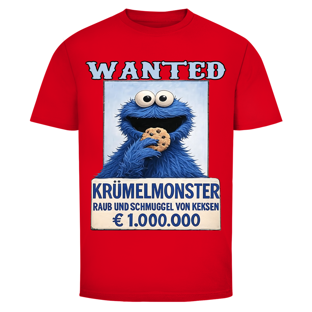 Wanted Krümelmonster Raub und Schmuggel von Keksen - Herren T-Shirt Red