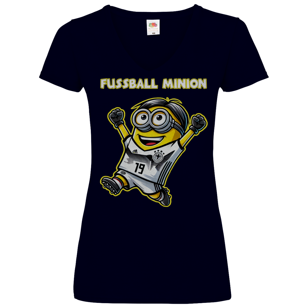 Fussball Minion - V-Neck Damenshirt