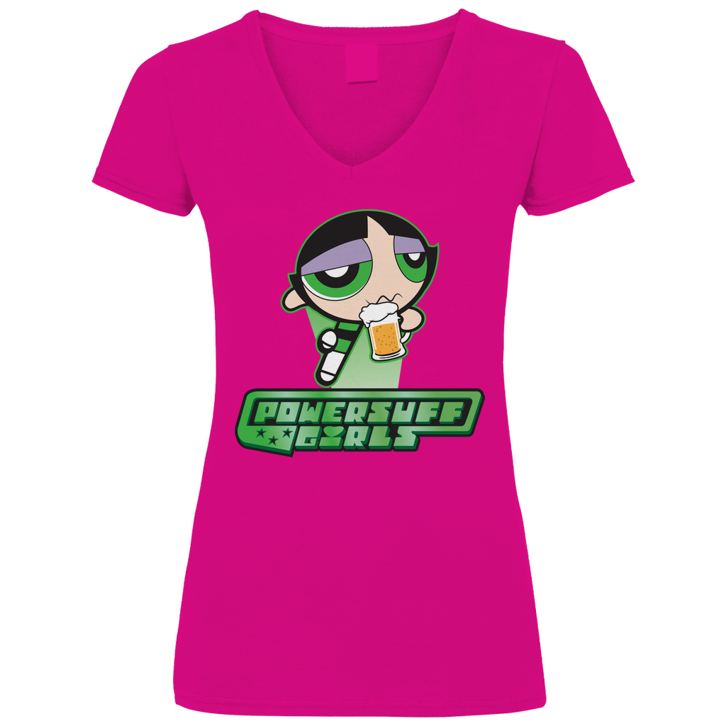 Buttercup Powersuff Powerpuff Girls - V-Neck Damenshirt