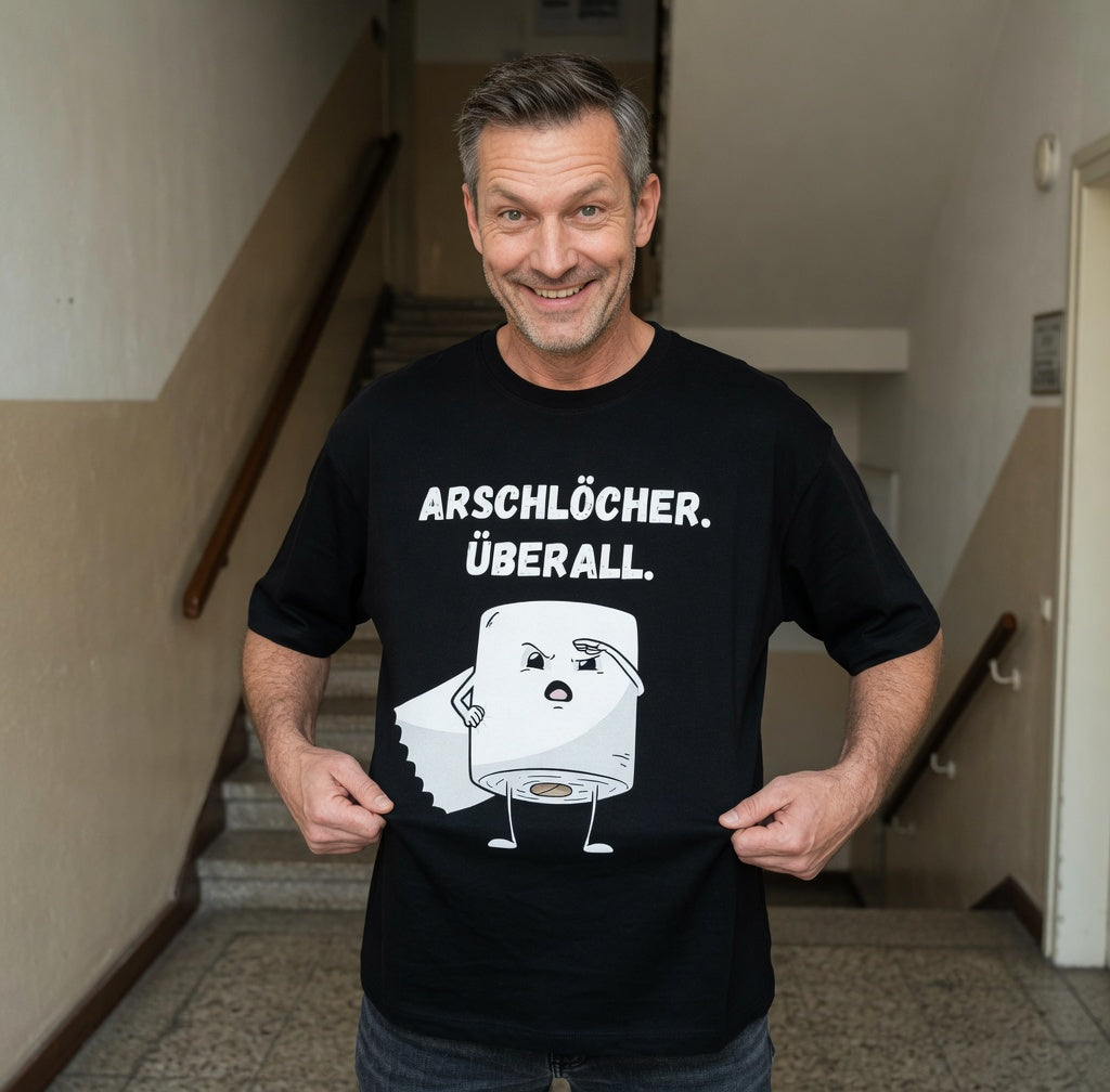 ARSCHLÖCHER. ÜBERALL. - Jack and Jones Oversize T-Shirt