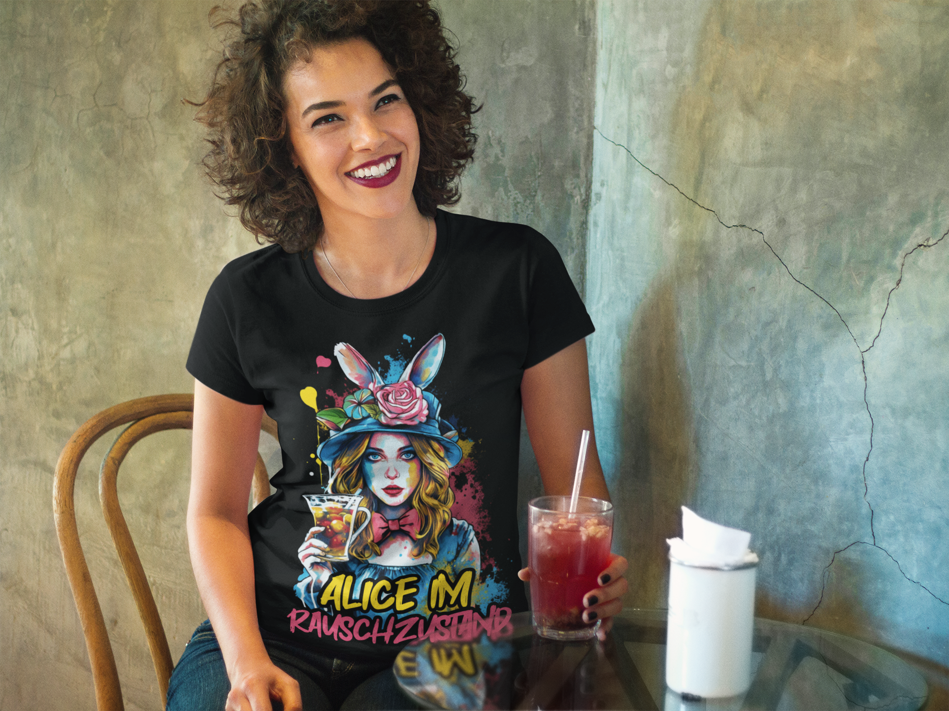 Alice im Rauschzustand Wunderland - Damen Premium Bio T-Shirt