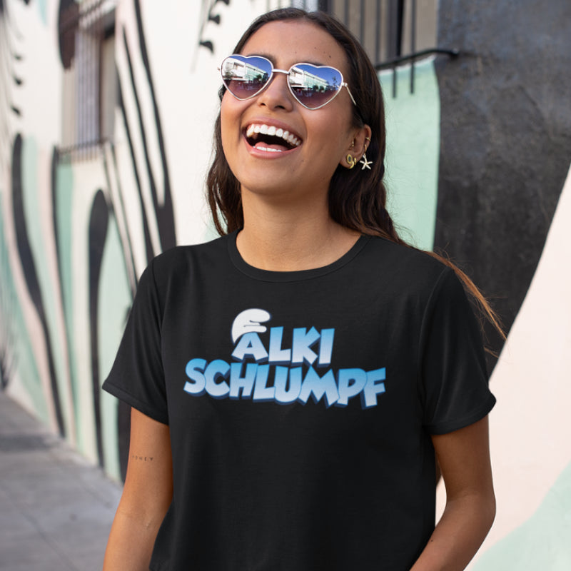 Damen T-Shirt Alki Schlumpf – Witziges Partyshirt für Saufgelage & Mädelsabend