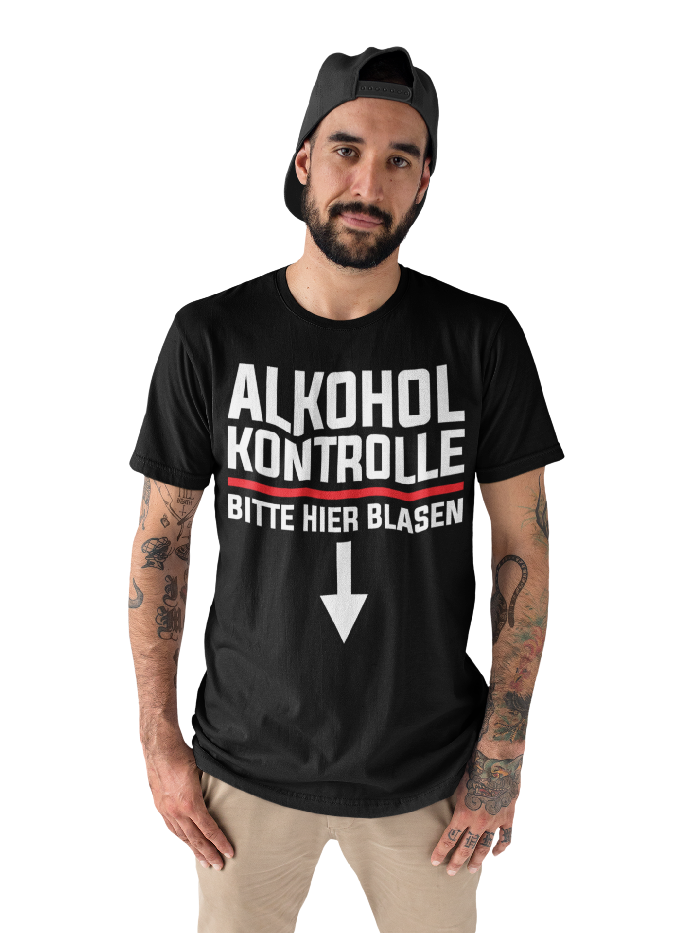Alkohol Kontrolle bitte hier Blasen - Herren Premium Bio T-Shirt