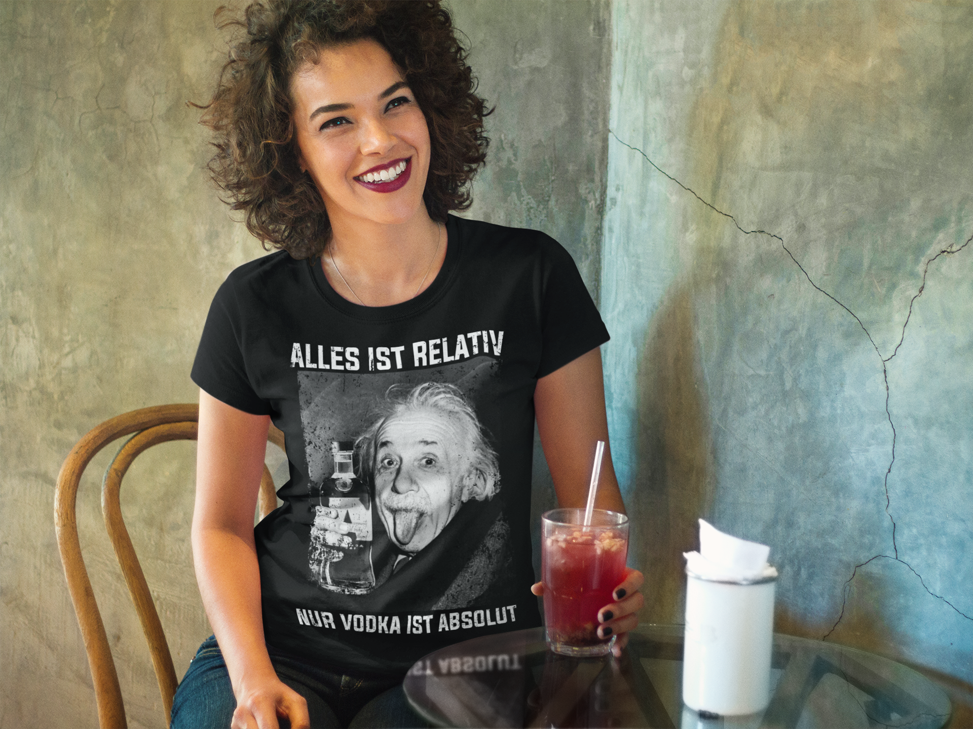 Alles ist relativ nur Vodka ist absolut Albert Einstein - Damen Premium Bio T-Shirt
