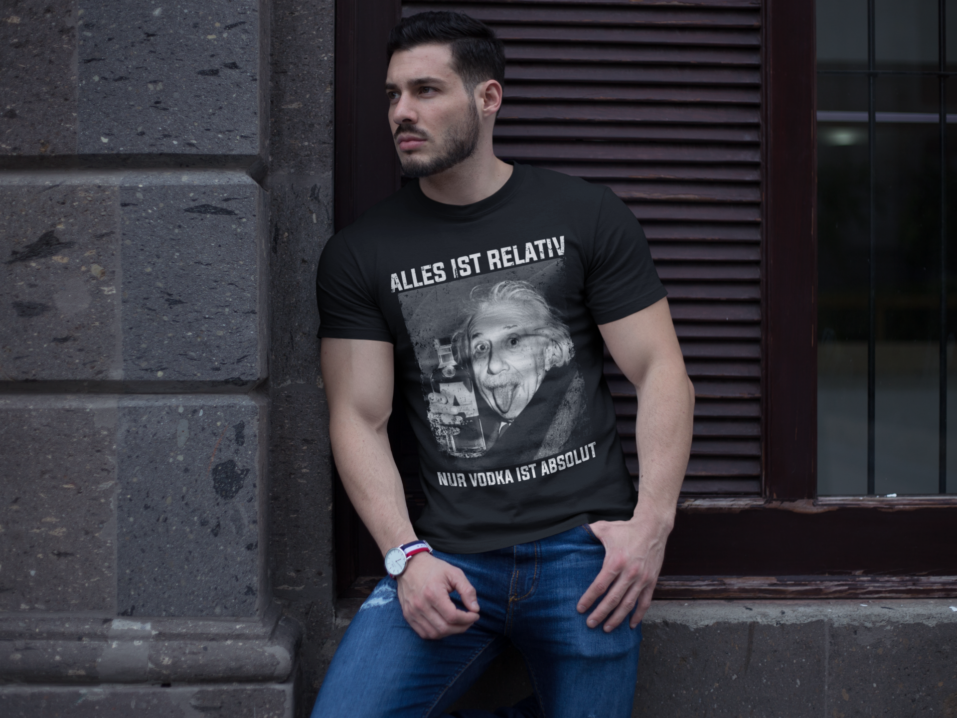 Alles ist relativ nur Vodka ist absolut Albert Einstein - Herren Premium Bio T-Shirt