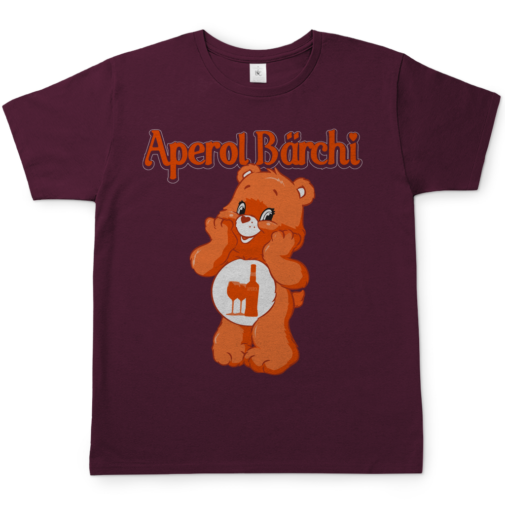 Aperol Bärchi Glücksbärchi Herren Shirt in Burgundy Rot