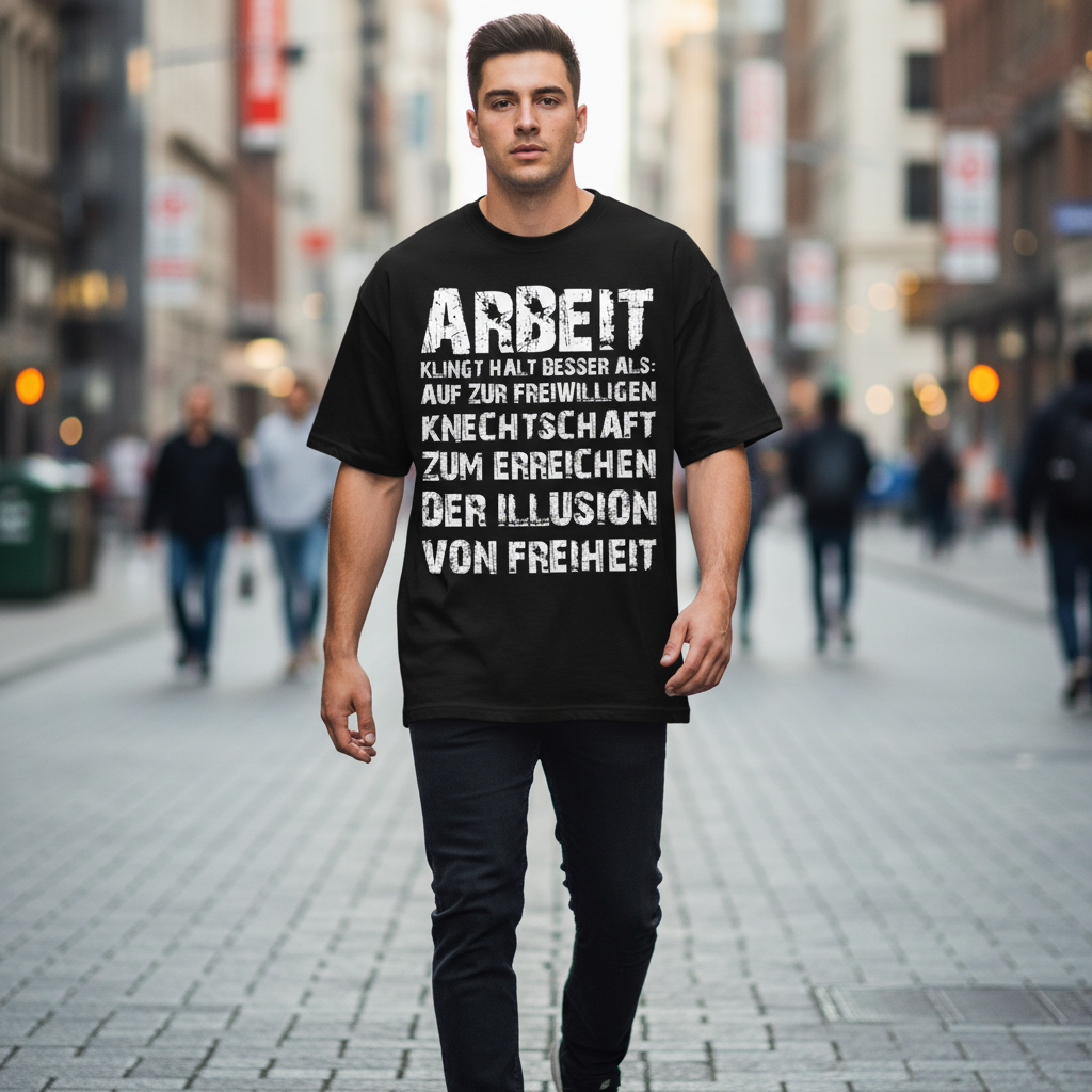 Arbeit klingt halt besser als die illusion von Freiheit - Jack and Jones Oversize T-Shirt