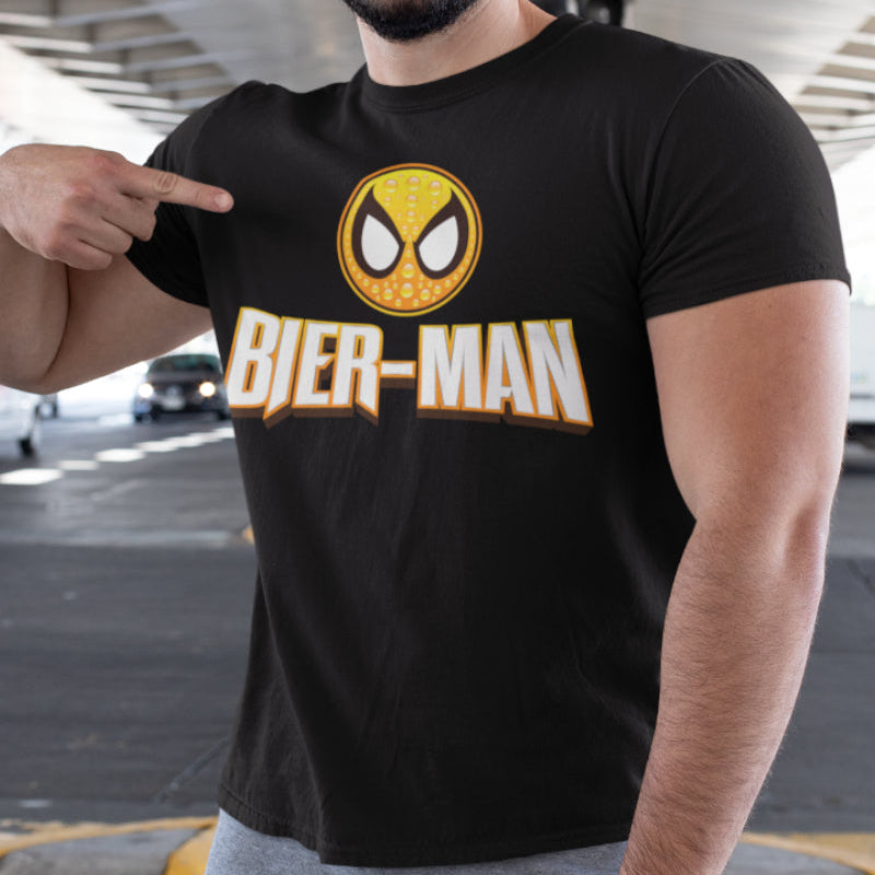 Lustiges Superheld Shirt Männer – Bier-Man Comic Parodie T-Shirt Bierliebhaber