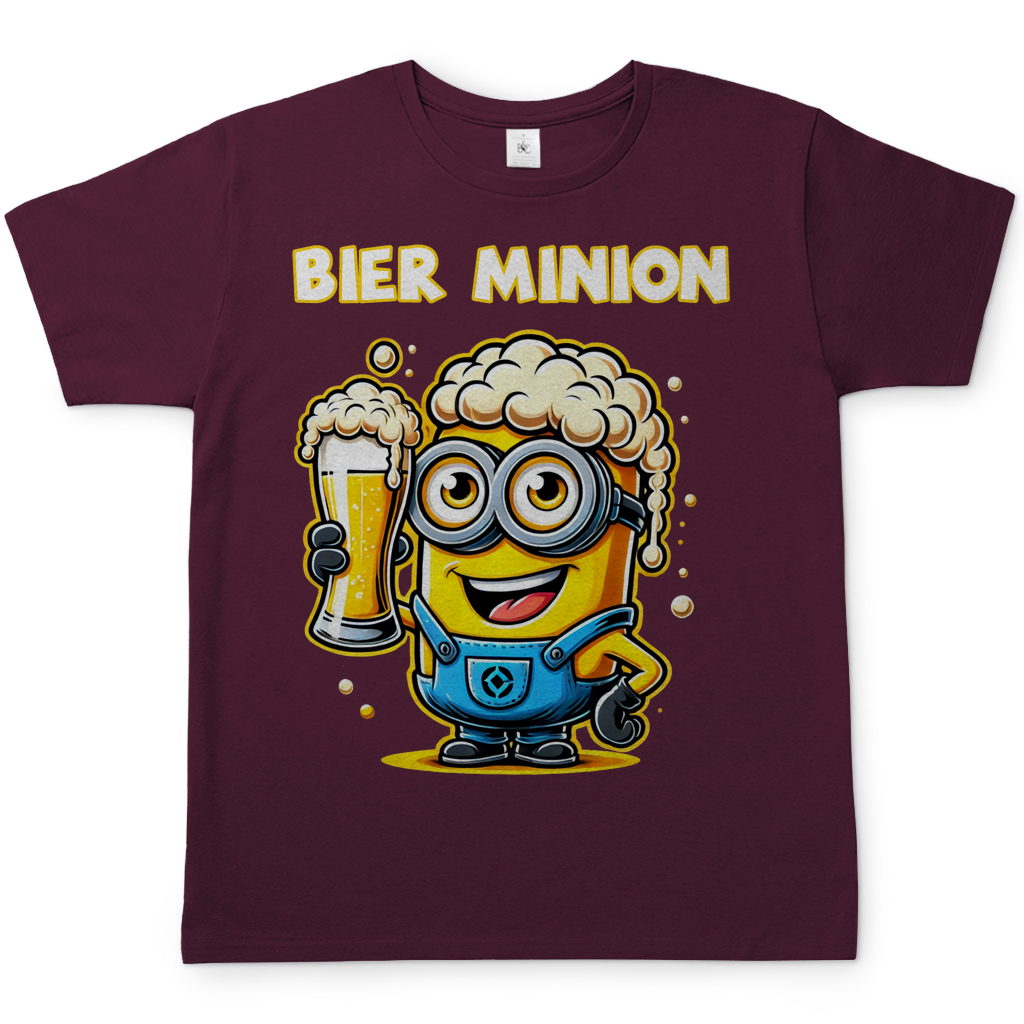 Bier Minion Herren Shirt in Burgundy Rot