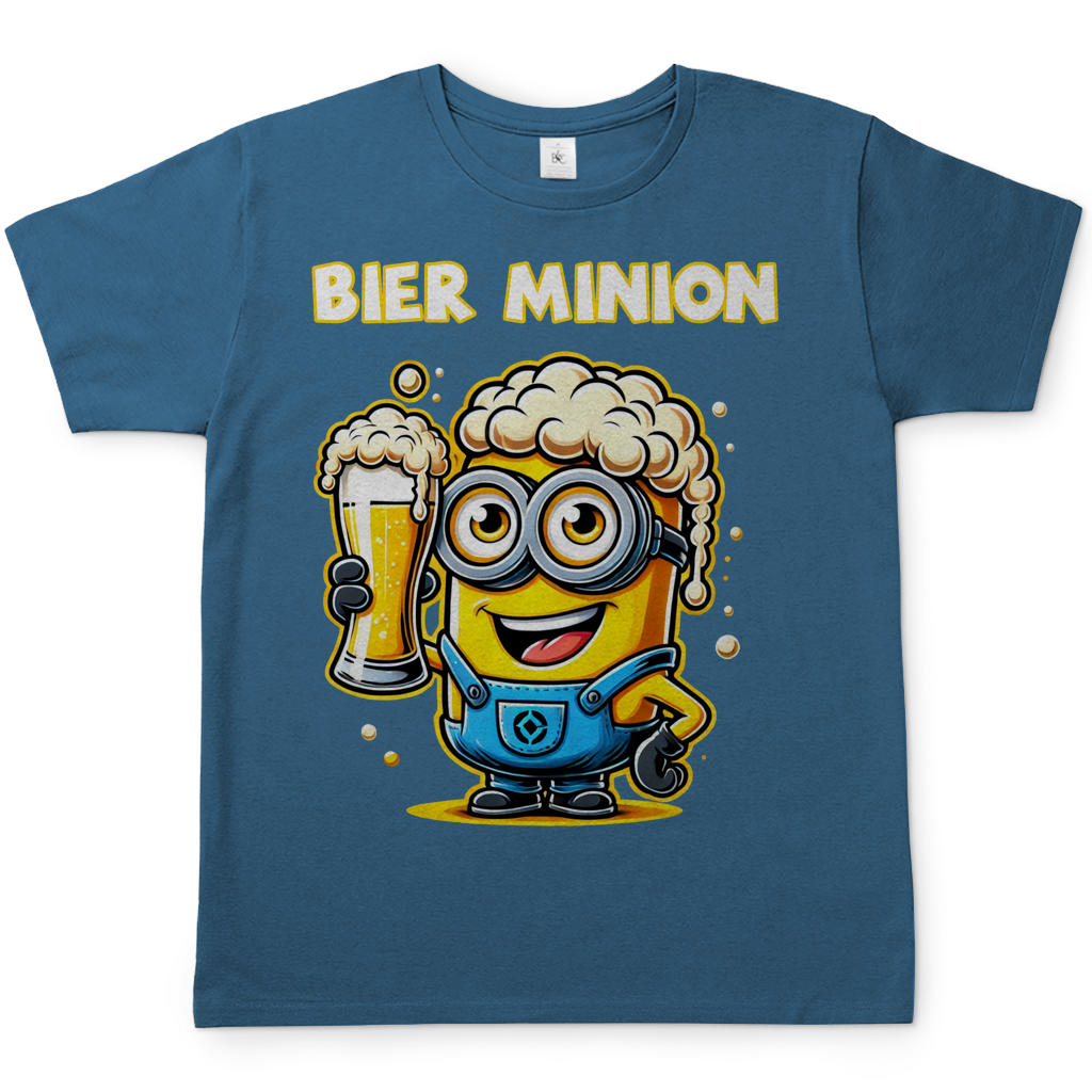 Bier Minion Herren Shirt in Diva Blau