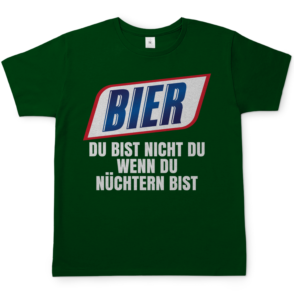 Bier du bist nicht du wenn du nüchtern bist - Herren Shirt Bottle Green