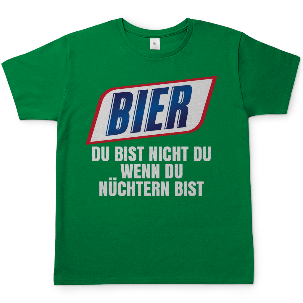 Bier du bist nicht du wenn du nüchtern bist - Herren Shirt Kelly Green