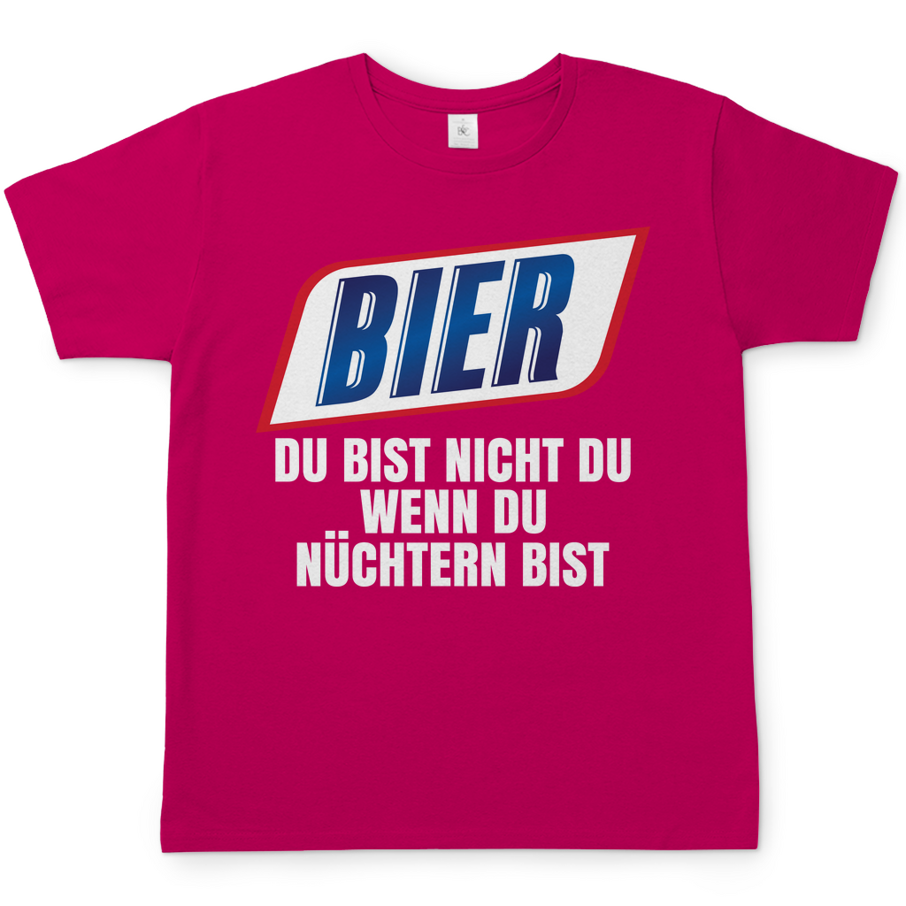 Bier du bist nicht du wenn du nuechtern bist - Herren Shirt in rosa