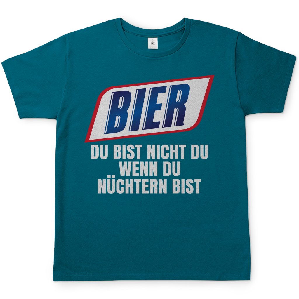 Bier du bist nicht du wenn du nuechtern bist - Herren Shirt in stein blau