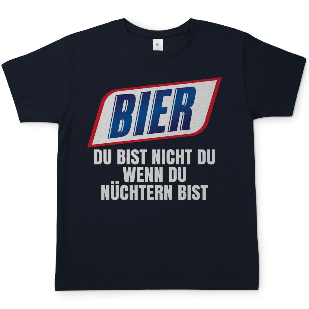 Bier du bist nicht du wenn du nüchtern bist - Herren Shirt Navy