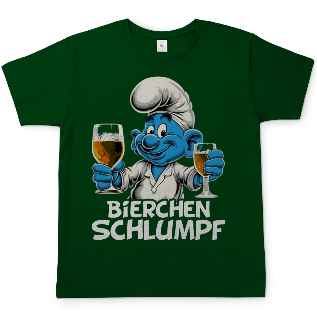 Bierchen Schlumpf Grafik - Herren Shirt Bottle Green