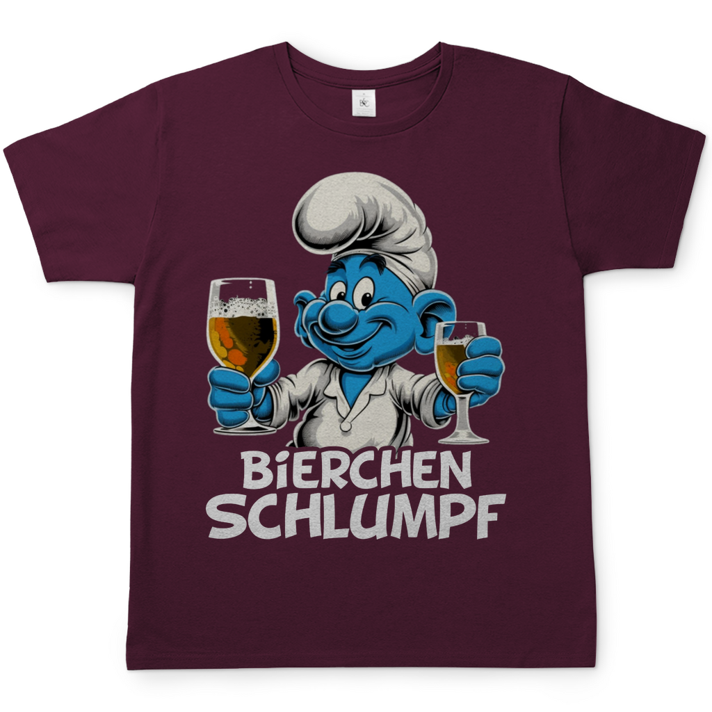 Bierchen Schlumpf Herren Shirt in burgundy rot
