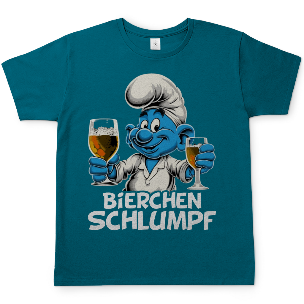 Bierchen Schlumpf Herren Shirt in diva blau