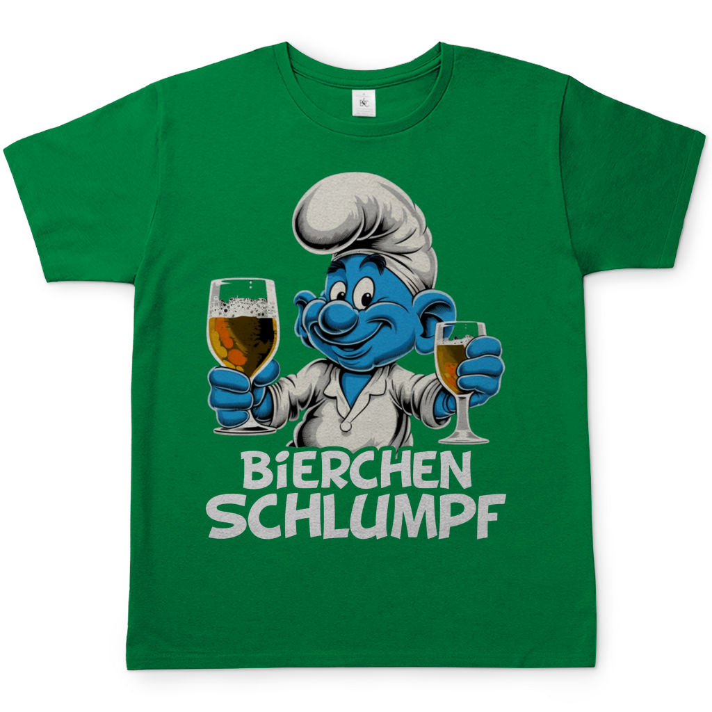 Bierchen Schlumpf Grafik - Herren Shirt Kelly Green