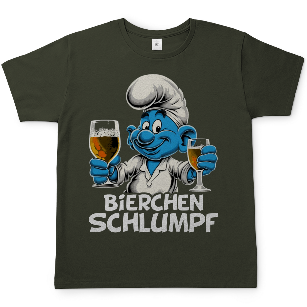 Bierchen Schlumpf Grafik - Herren Shirt Urban Khaki