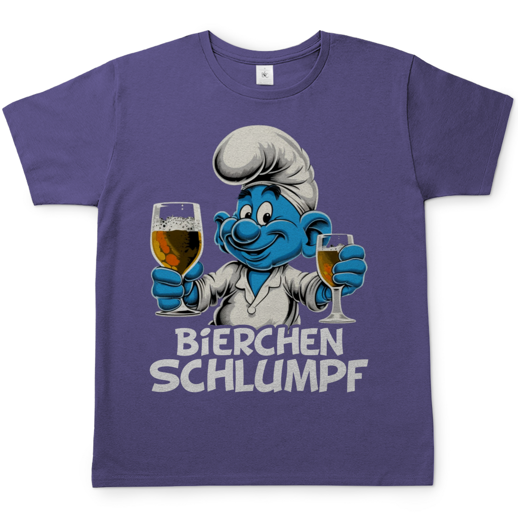Bierchen Schlumpf Herren Shirt in millennial lila