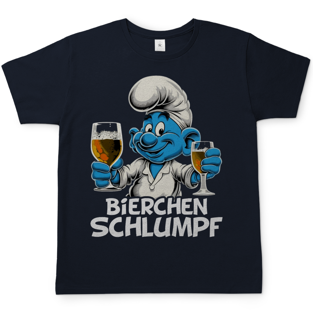 Bierchen Schlumpf Grafik - Herren Shirt Navy