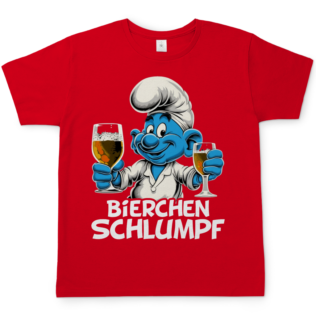 Bierchen Schlumpf Grafik - Herren Shirt Red