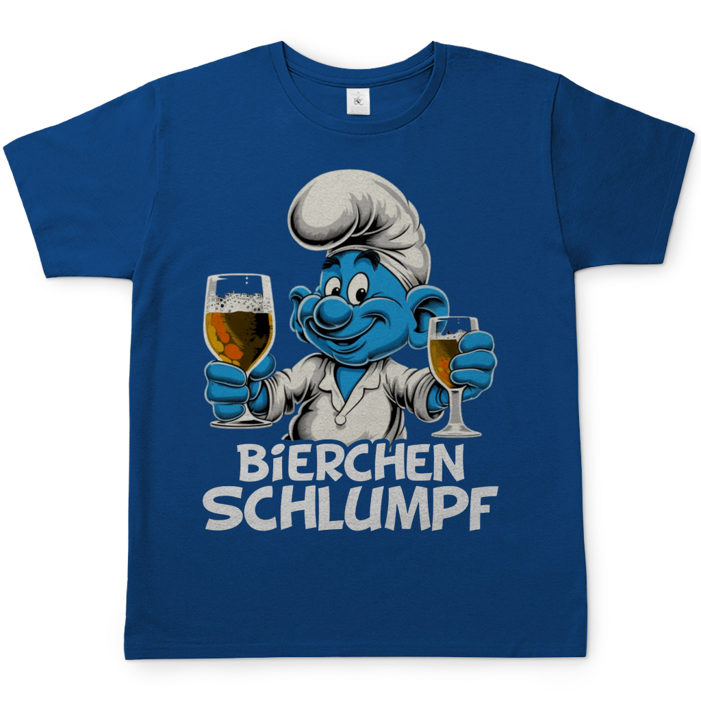 Bierchen Schlumpf Herren Shirt in royal blau
