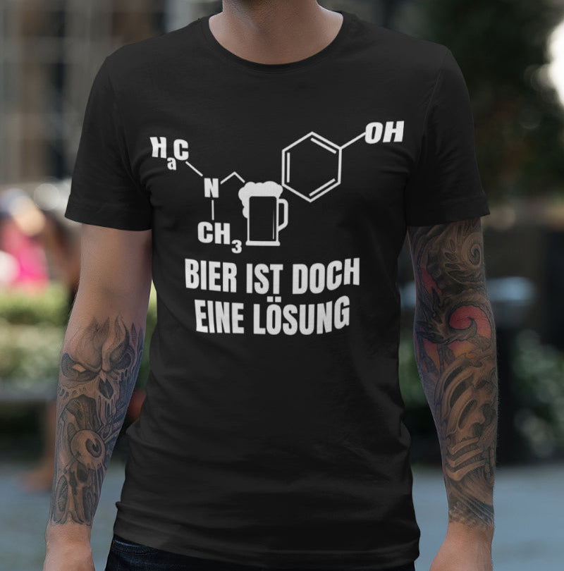 Lustiges Herren Shirt Bier ist doch eine Lösung Chemie Party Geschenk Premium