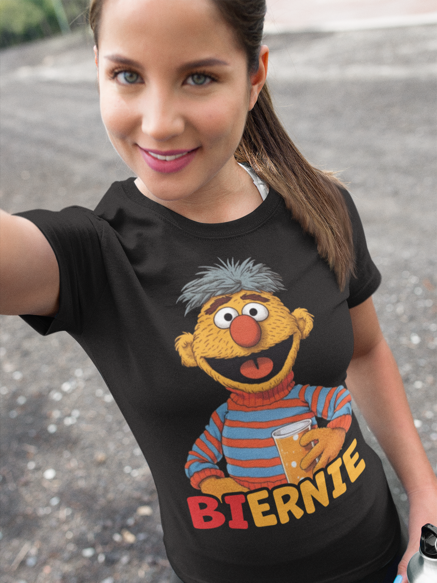 Biernie Ernie Bier Sesamstraße - Schwarzes Damen Premium Bio T-Shirt