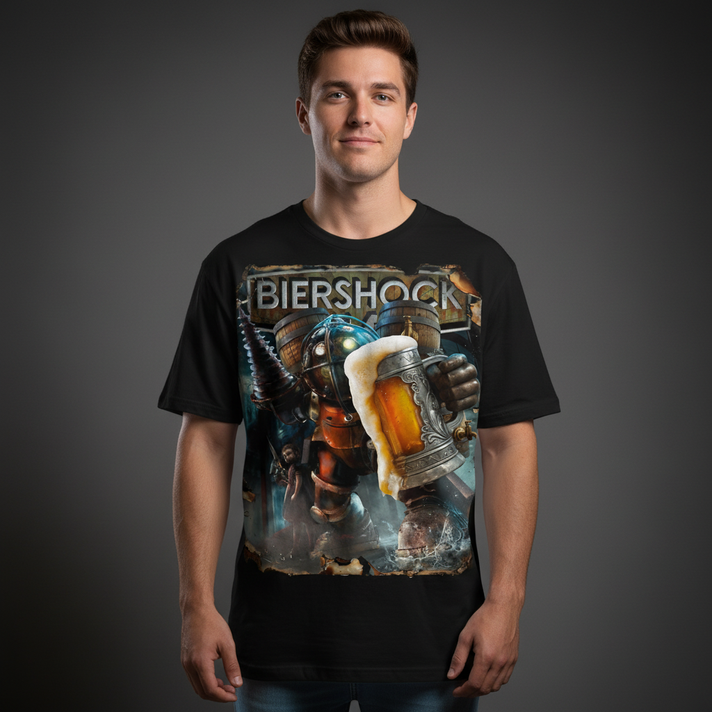 Biershock Bioshock Big Bier Daddy - Jack and Jones Oversize T-Shirt