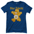 Blaues Bier Bärchi Glücksbärchi Damenshirt mit Flasche und Glas