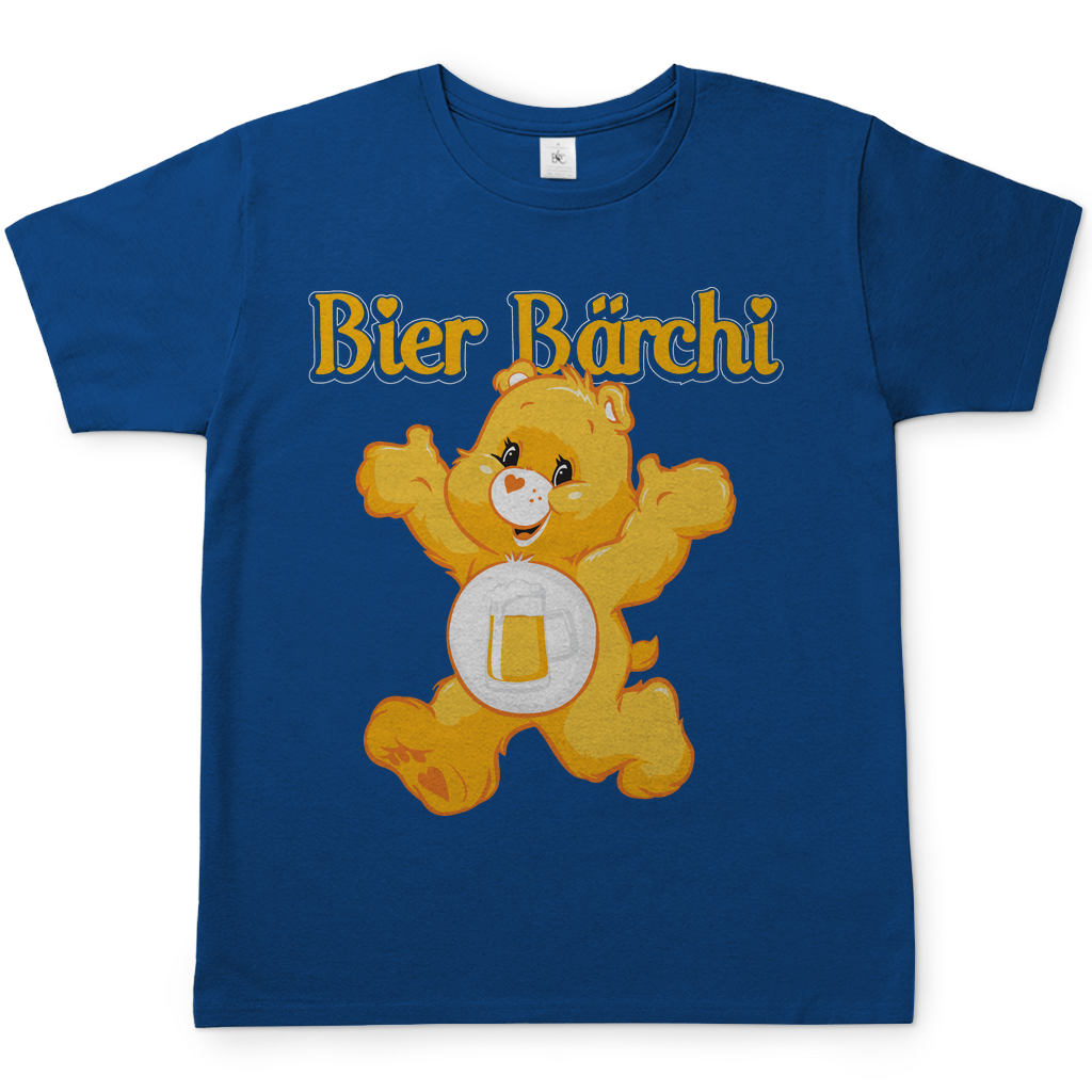 Blaues Bier Bärchi Glücksbärchi Herren Shirt mit Bierglas