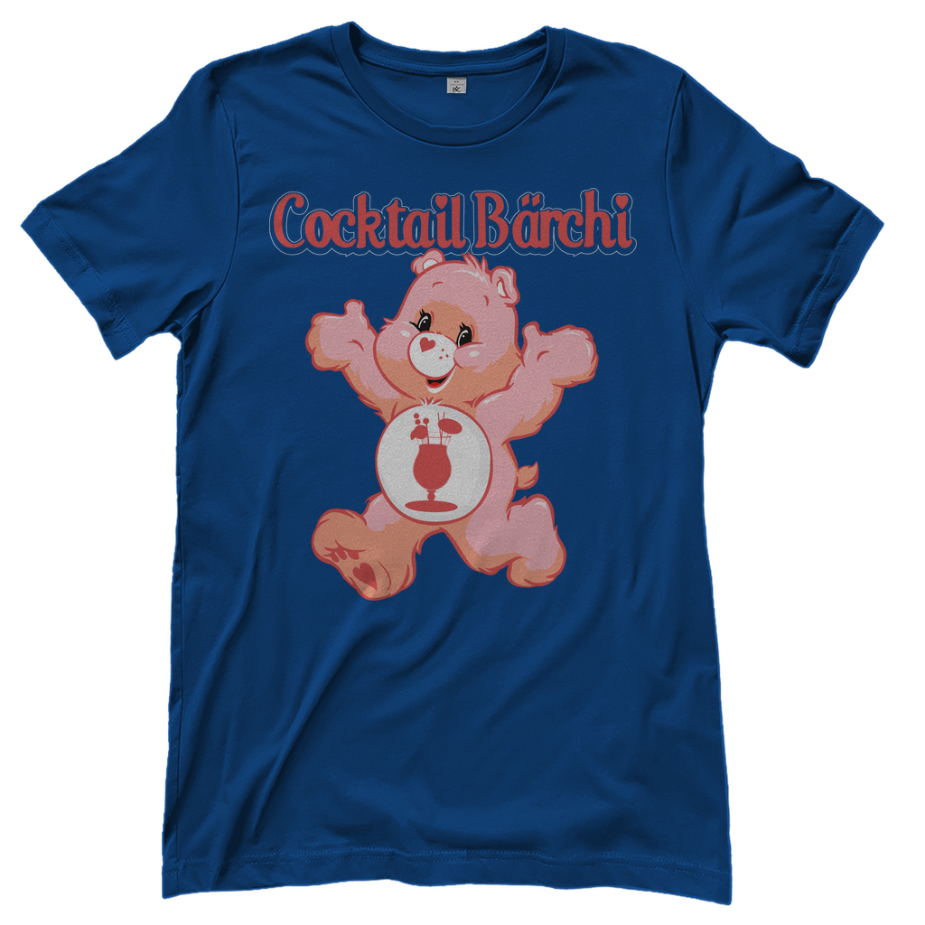 Blaues Cocktail Bärchi Glücksbärchi Damenshirt mit Glas