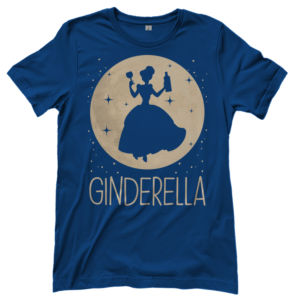Blaues Damenshirt mit Ginderella Prinzessin Design