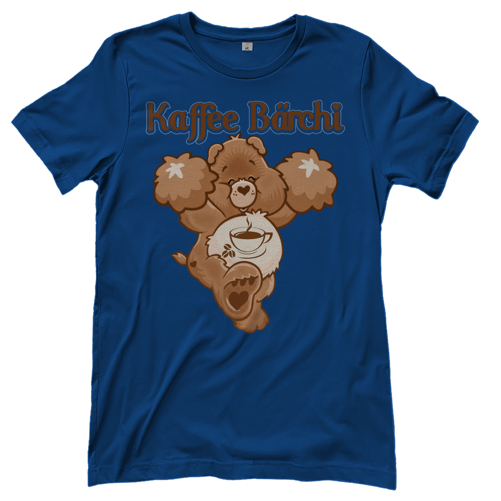 Blaues Damenshirt mit Kaffee Bärchi Design