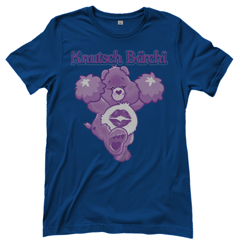 Blaues Damenshirt mit Knutsch Bärchi Glücksbärchi Design