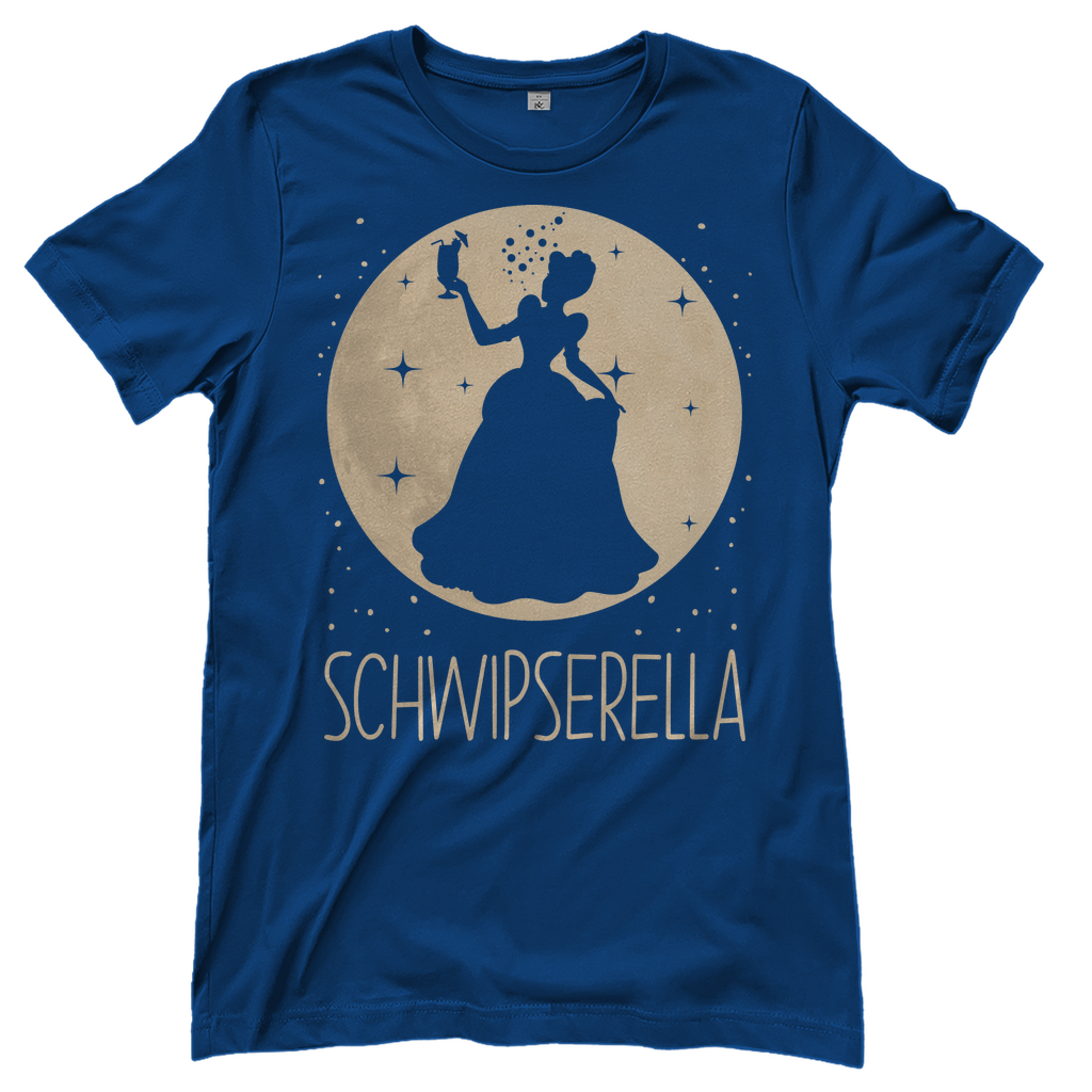 Blaues Damenshirt mit Schwipserella Prinzessin Design