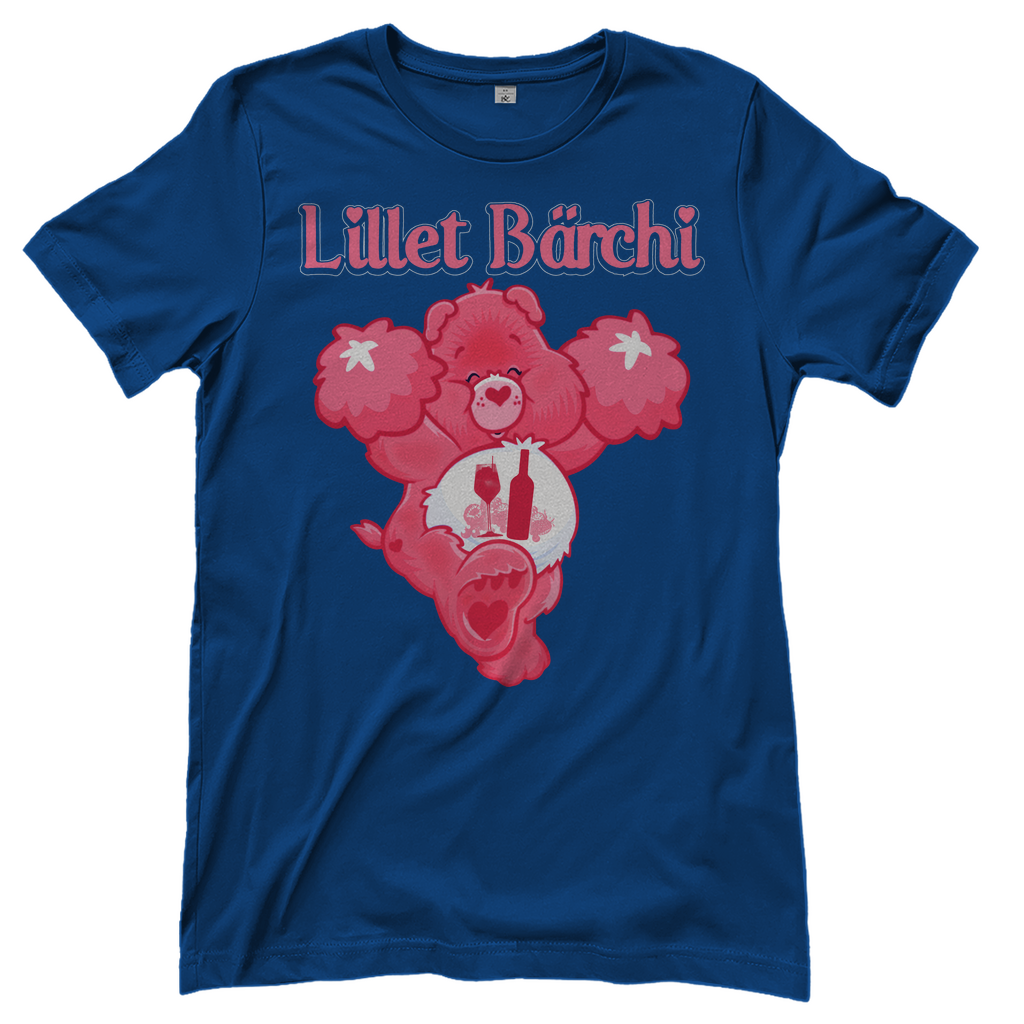 Blaues Lillet Bärchi Glücksbärchi Damenshirt mit Lillet Flasche und Glas