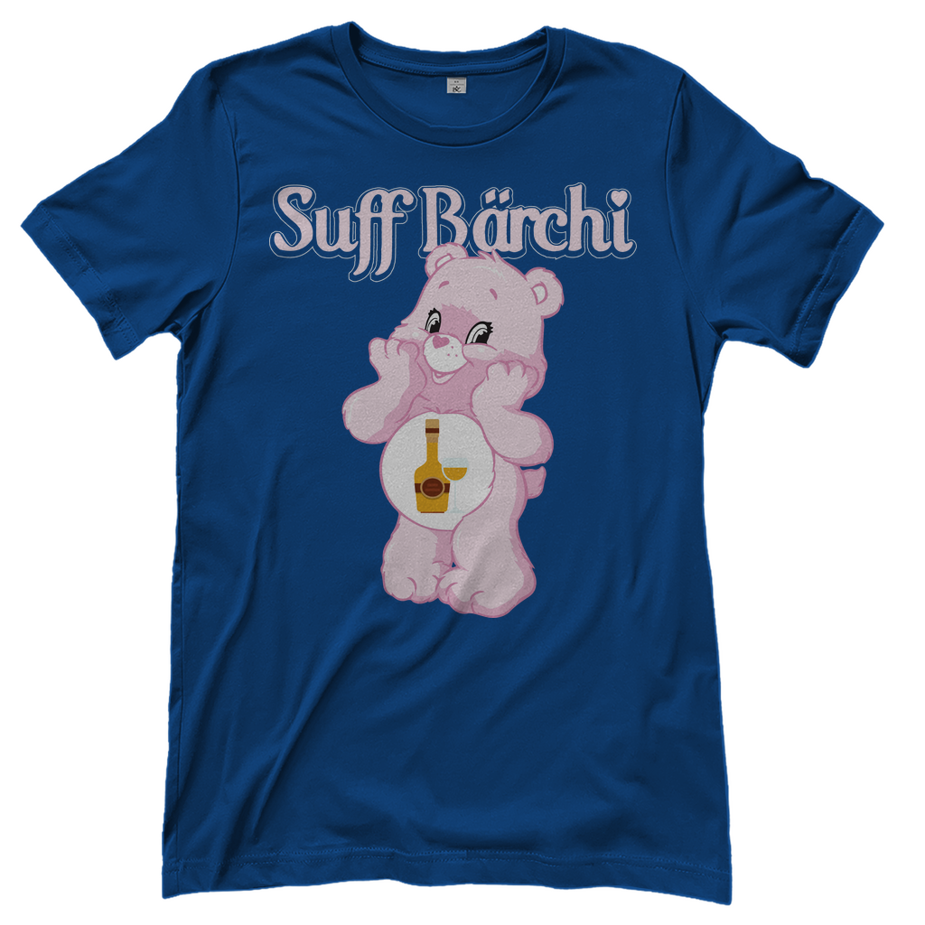Blaues Suff Bärchi Glücksbärchi Damenshirt mit Glas