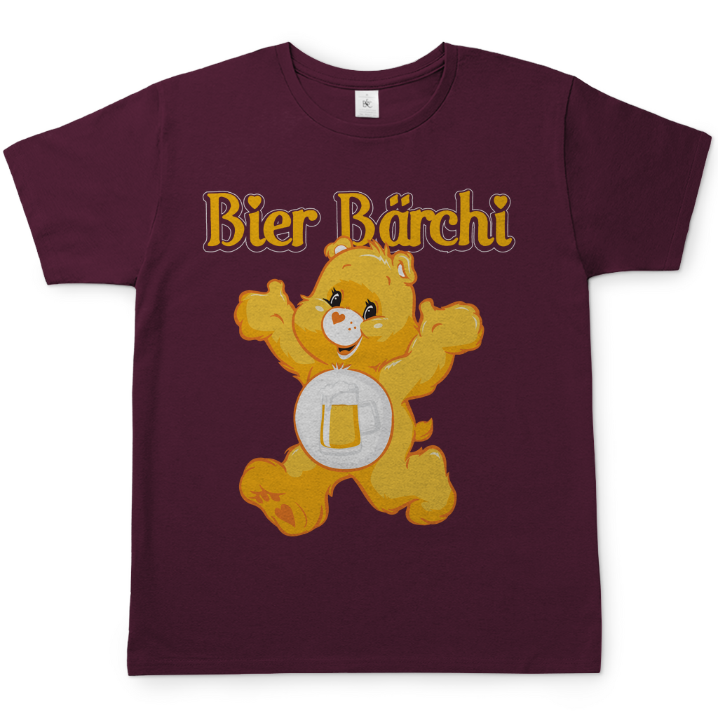 Burgundy Bier Bärchi Glücksbärchi Herren Shirt mit Bierglas