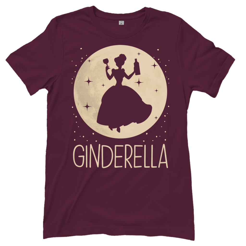 Burgundy Damenshirt mit Ginderella Prinzessin Design